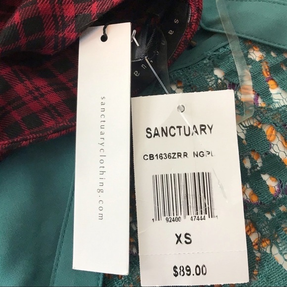 Sanctuary Plaid Button Down Peplum Top - Picture 9 of 13